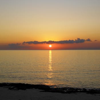 sunset over Caribbean Sea, Maria la Gorda, Pinar del Rio Province, Cuba