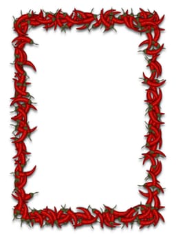 illustration of lots of chilli peppers forming a frame