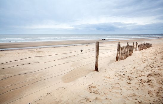 sandy creamy  beach on North sea cast