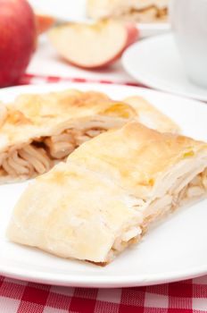 Homemade Apple Strudel and Coffee on the Table