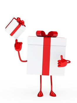 christmas gift box figure red white balance