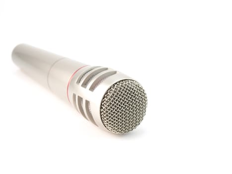 Microphone over white. Shallow DOF.