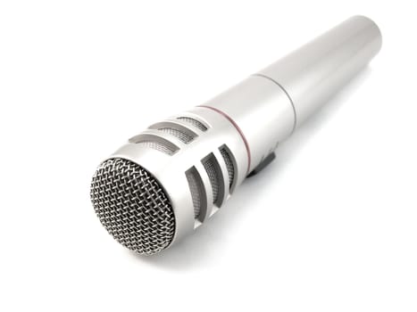 Microphone over white. Shallow DOF.