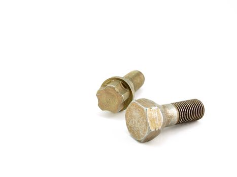 Screw-bolts for car over white