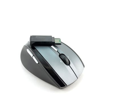 Cordless mouse over white