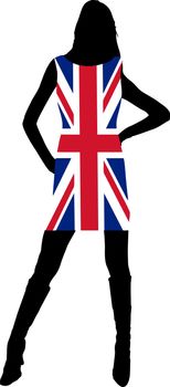 Sexy girl with Union Jack dress - isolated illustration