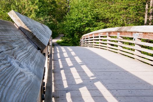 Wood bridge in Washington Park Arboretum