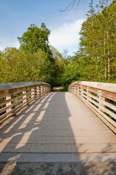 Wood bridge in Washington Park Arboretum