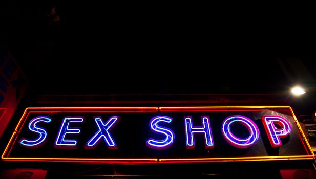 Paris - Detail of sexy shop sign, no copyrighted logo