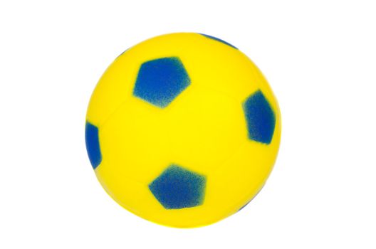 Isolated toy yellow and blue football