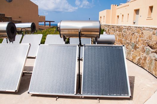 Solar water heater on roof