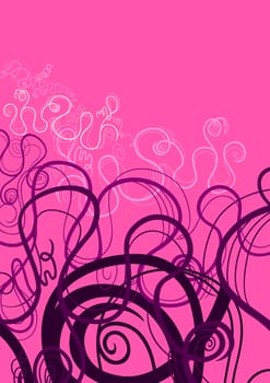 Design Illustration of Pink and Purple Abstract Swirl Ornament