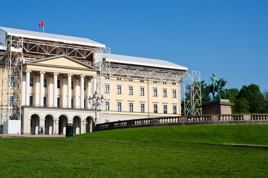 Royal palace under construction in Oslo Norway