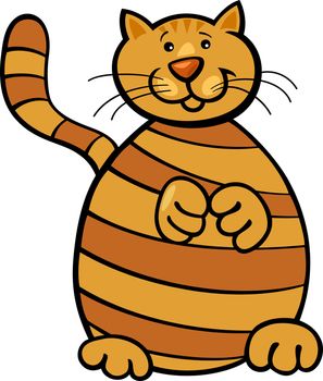 cartoon illustration of cute yellow tabby cat