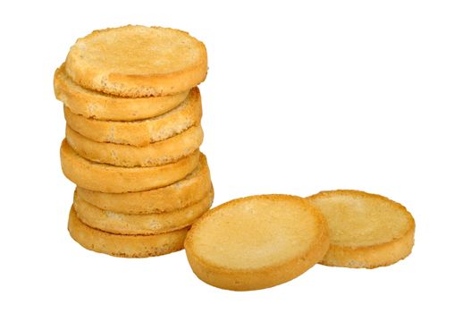 round toast isolated on a white background