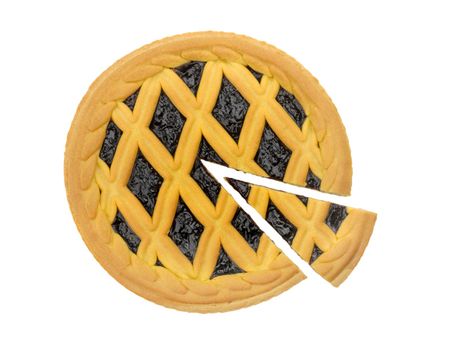 blueberry pie isolated on a white background