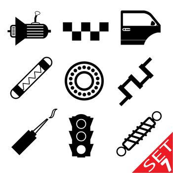 Car part icon set 7. Vector Illustration EPS8.