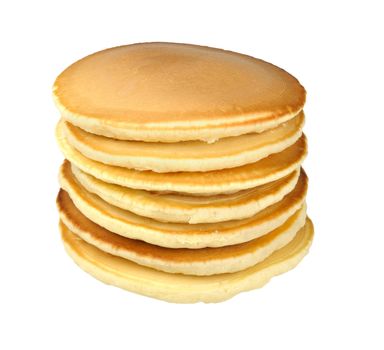 stack of pancakes isolated on white background