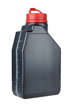plastic bottle for motor oil isolated on white background