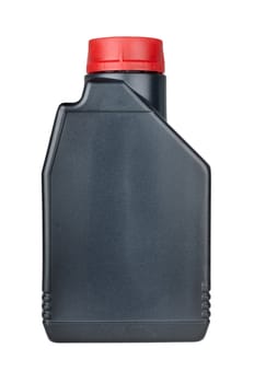 plastic bottle for motor oil isolated on white background
