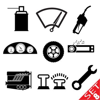 Car part icon set 8. Vector Illustration EPS8.