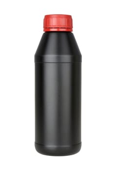plastic bottle for transmission oil  isolated on white background
