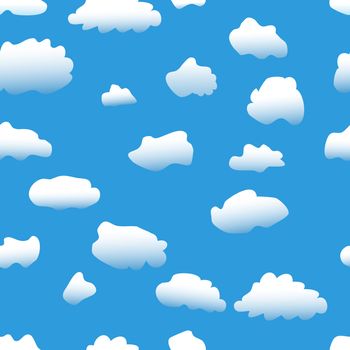 Seamless vector background: sky & clouds wallpaper