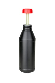 plastic bottle for transmission oil  isolated on white background