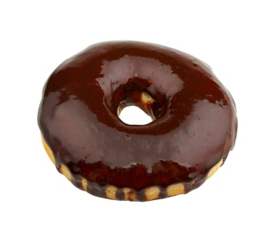 donut with chocolate frosting isolated on white background