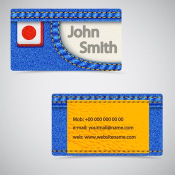 Vector abstract Jeans business cards. Vector Illustration.