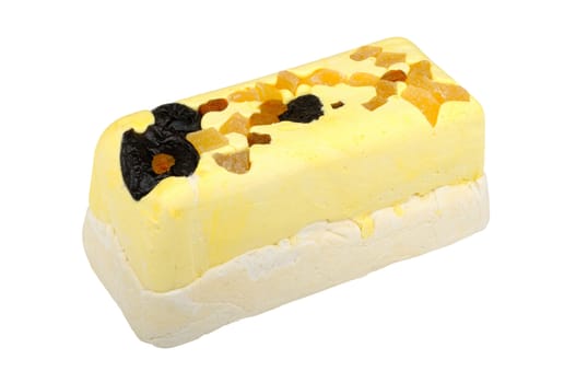 eastern dessert with dried fruits isolated on white background