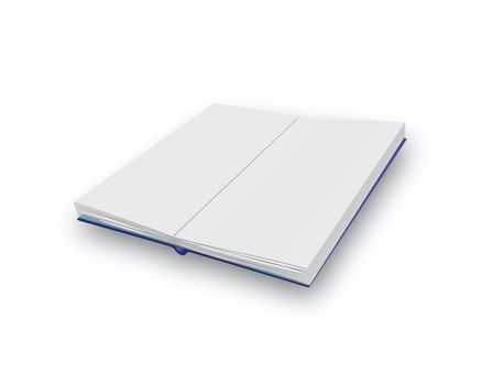 A Vector illustration of an open book with blank pages