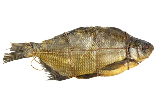 smoked bream isolated on a white background