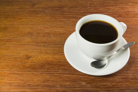 Perfect breakfast table with a coffeecup on it. 