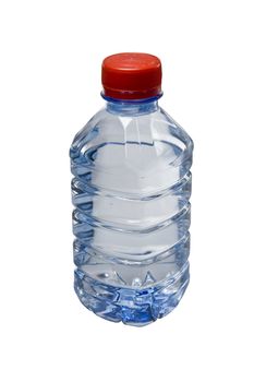 Plastic bottle of clean water. Isolated on white background