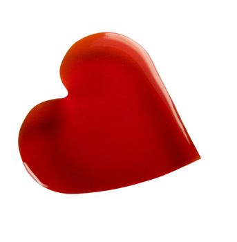 Caramel heart. Isolated on white.