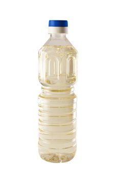  Plastic bottle of oil. Isolated on white background