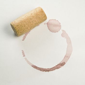 Cork and red wine stain