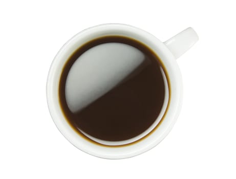 Coffee cup isolated (seen from above) with clipping path