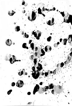 Black Splatter, White Background, XLarge File.