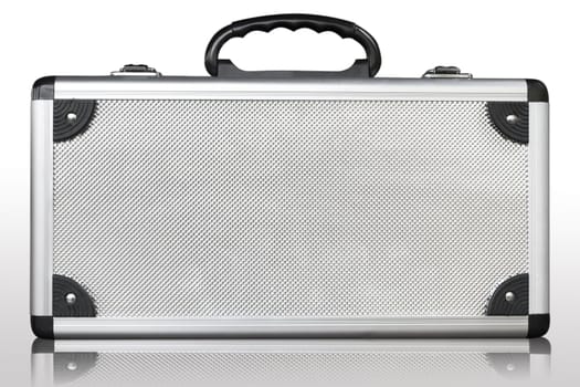 Old aluminum bag on white background.