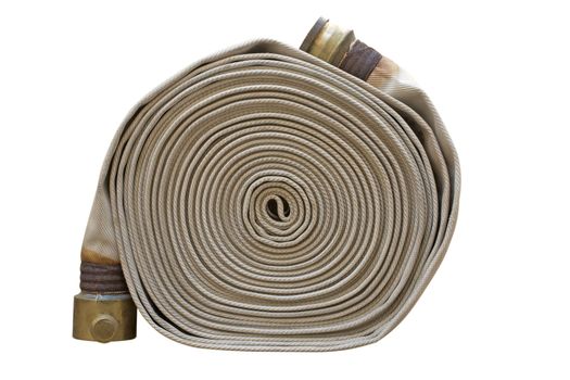 firefighter hose isolated on the white background