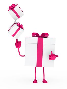 christmas gift box figure pink white balance