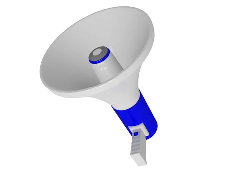 The electronic megaphone on a white background