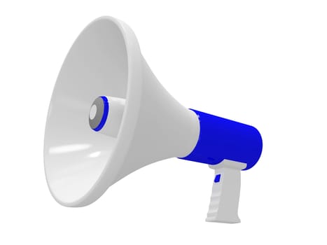 The electronic megaphone on a white background