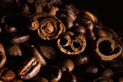 Image of coffee beans and white cup