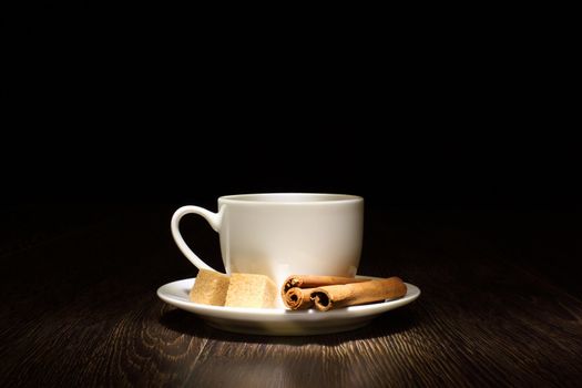 Image of coffee beans and white cup