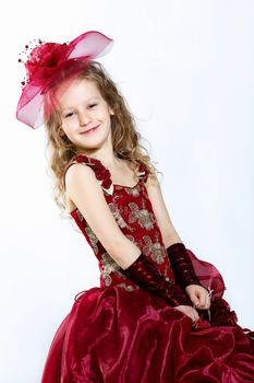Portrait of a little girl in beautiful dress