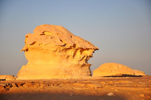 Landscape of the famous White Desert in Egypt