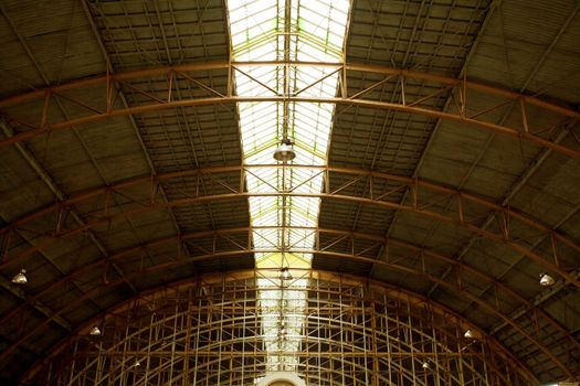Roof of railway station interior